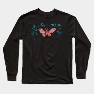 Butterfly with Plants Leaves Long Sleeve T-Shirt